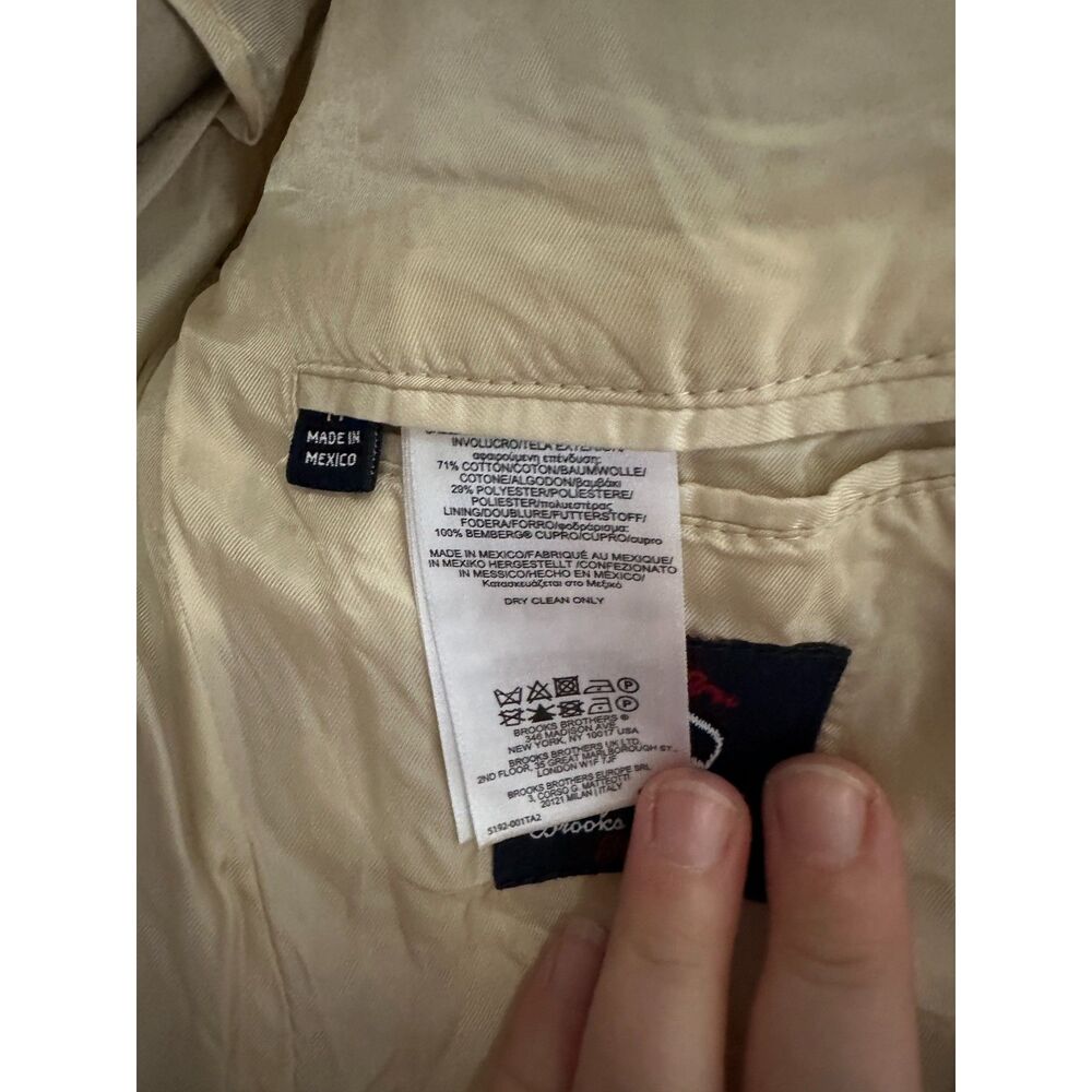 Brooks Brothers Boys 14 Beige Blazer Sport Coat Cotton Blend Preppy - Picture 7 of 9
